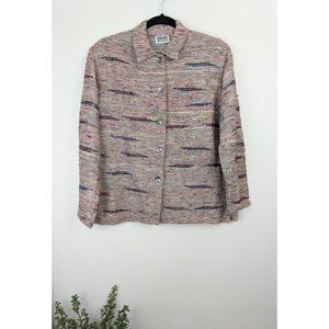 Vintage Chico's Beaded Silk Woven Jacket